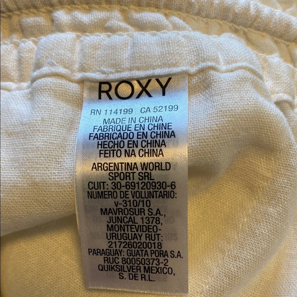 Roxy White Linen Drawstring Pants - Picture 9 of 11